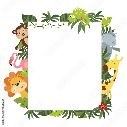 Frame with African animals