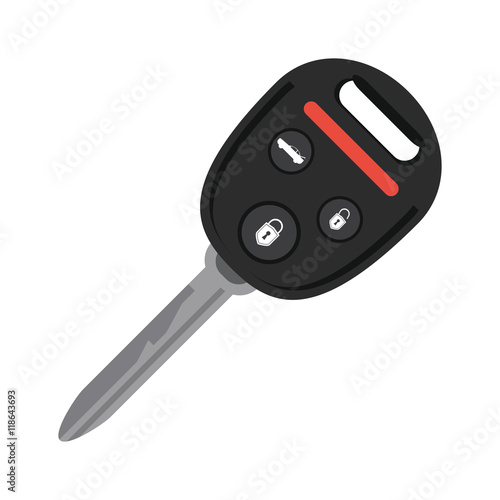 key car automobile machine part icon. Flat and Isolated design. Vector illustration