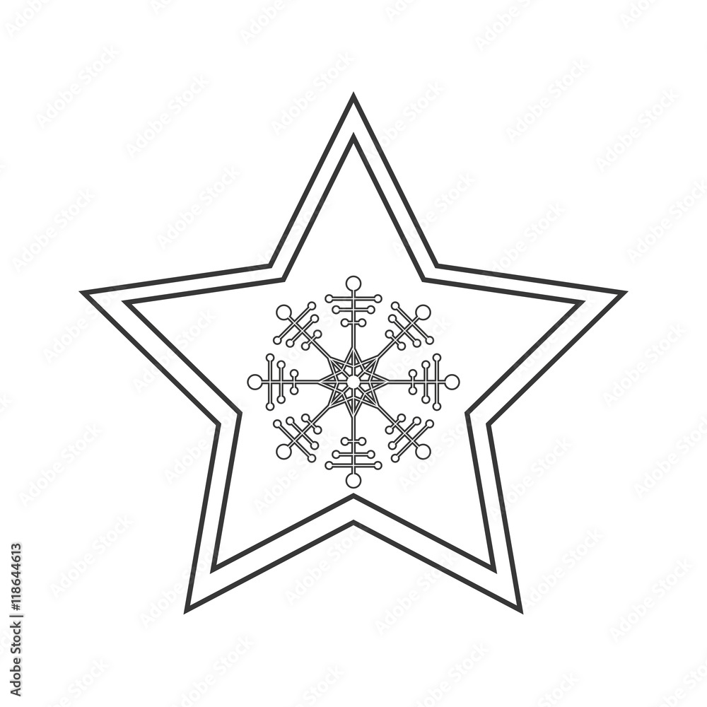 snowflake merry christmas celebration icon. Flat and Isolated design. Vector illustration