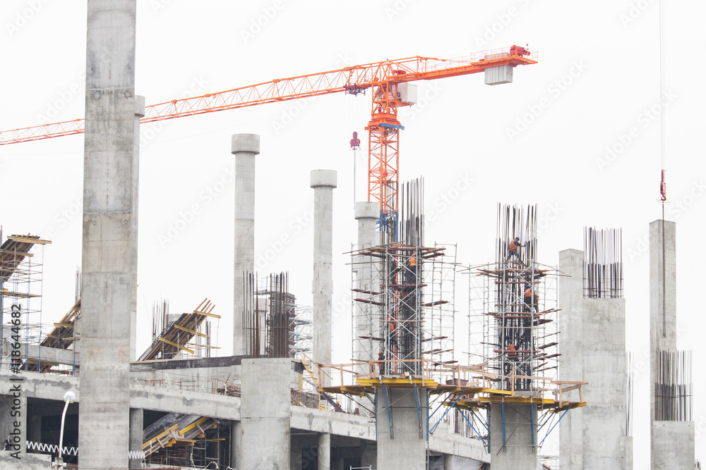 The huge construction site in the daytime The huge construction site in the daytime