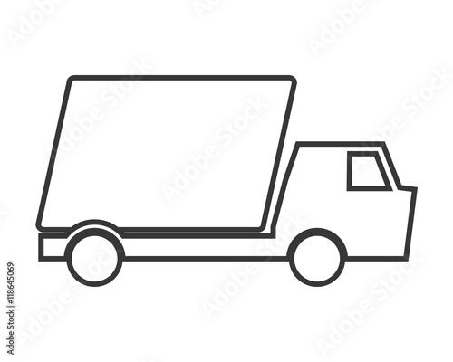 truck transportation delivery shipping icon. Flat and Isolated design. Vector illustration