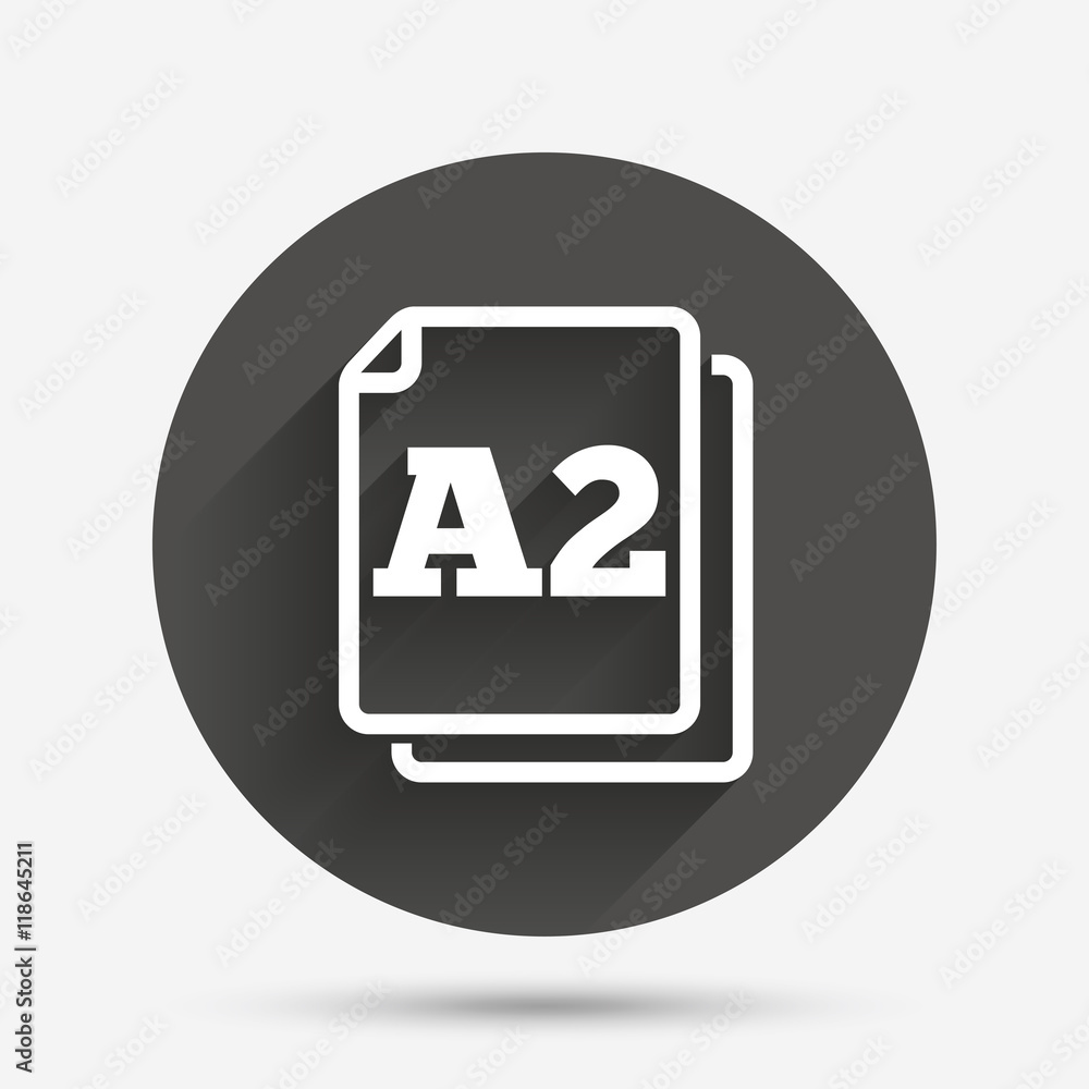 Paper size A2 standard icon. Document symbol. Paper size A2 standard icon. Document symbol.