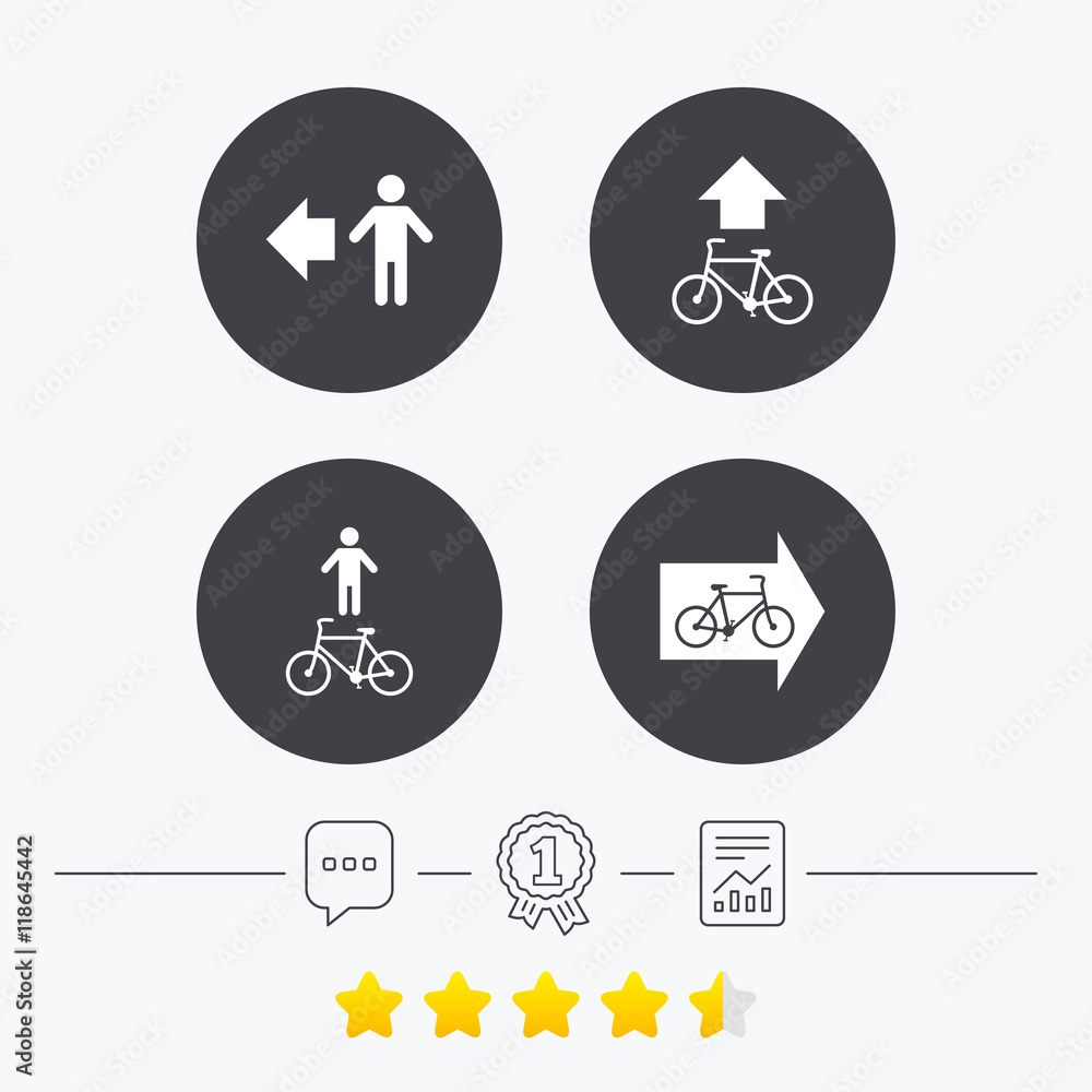 Pedestrian road icon. Bicycle path trail sign. Pedestrian road icon. Bicycle path trail sign.