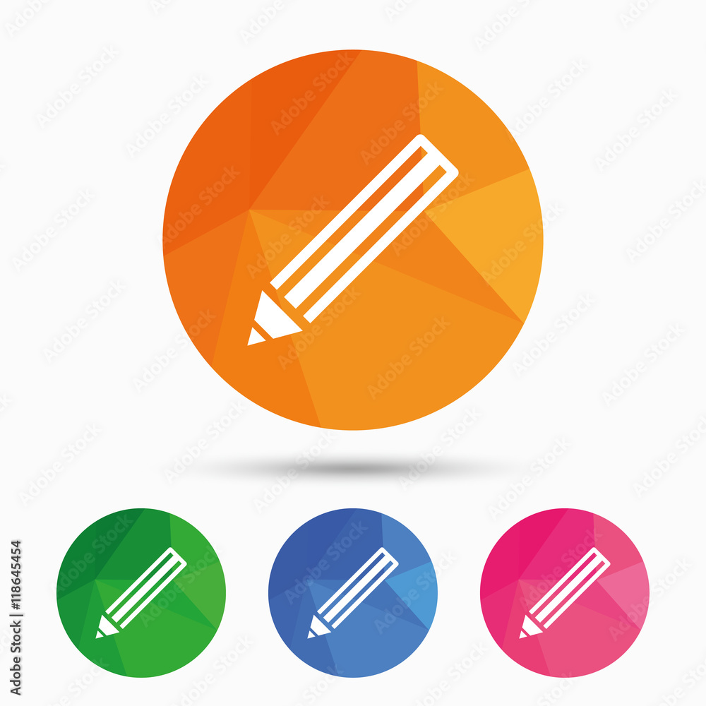Pencil sign icon. Edit content button. Pencil sign icon. Edit content button.