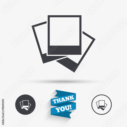 Photo frames template icon. Empty photography.