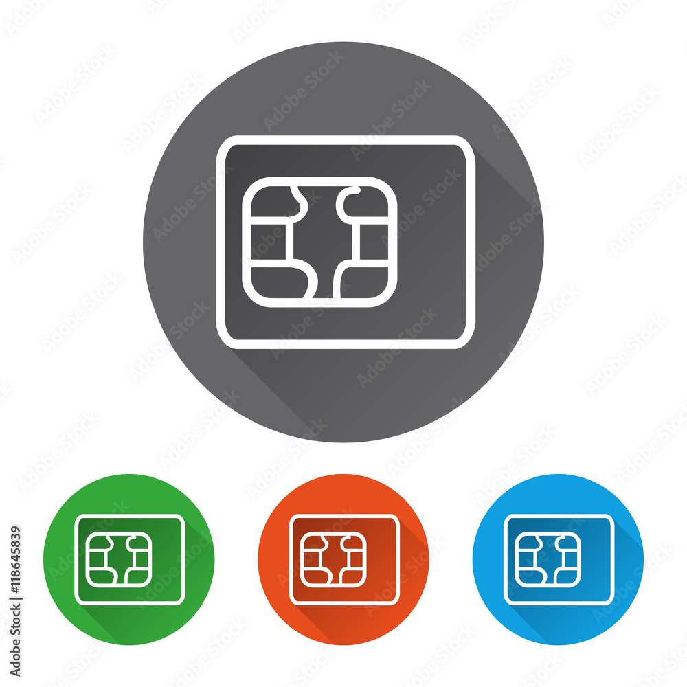 Security icons set with sim card vector illustration Security icons set with sim card vector illustration