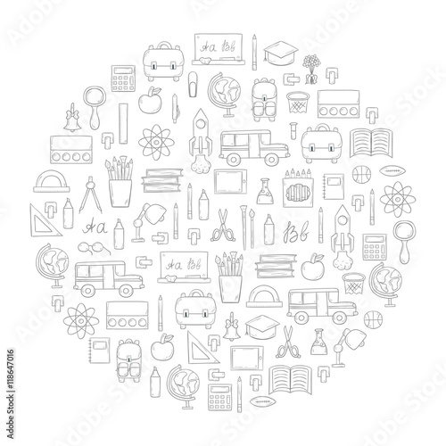 Vector hand drawn back to school background