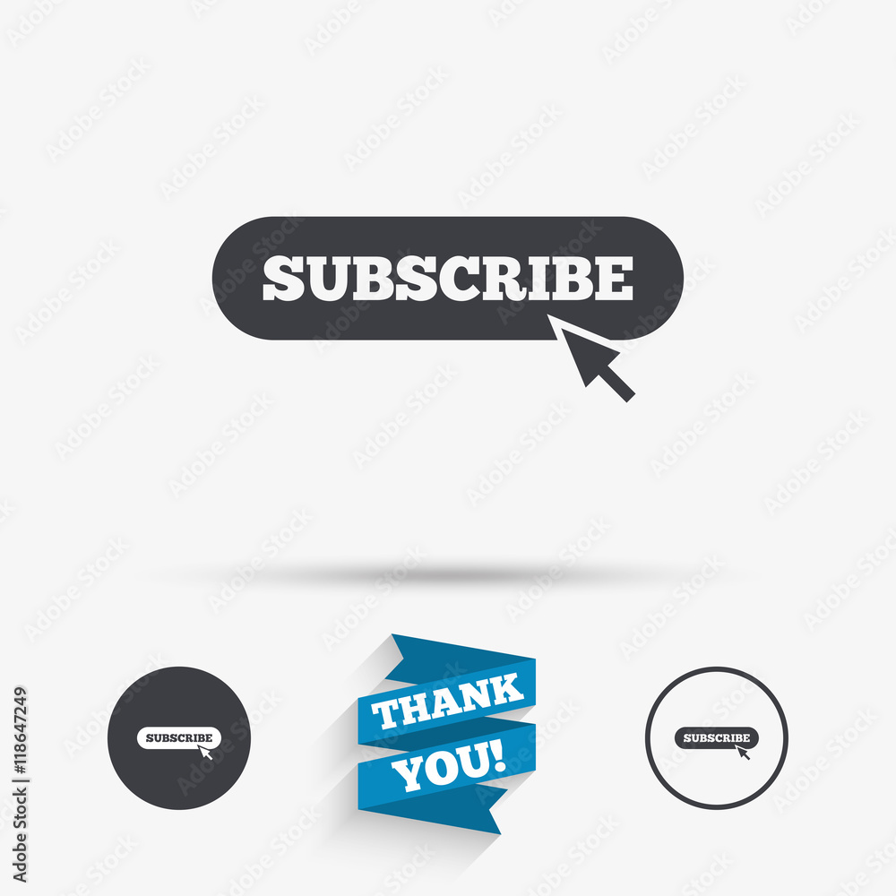 Subscribe with cursor pointer icon. Membership Subscribe with cursor pointer icon. Membership