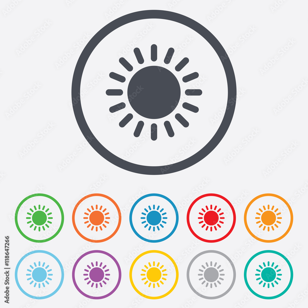 Sun icon. Sunlight summer symbol. Sun icon. Sunlight summer symbol.