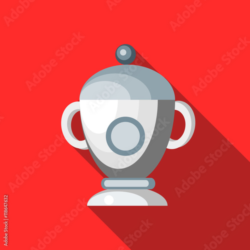 Urn icon in flat style with long shadow. Death symbol