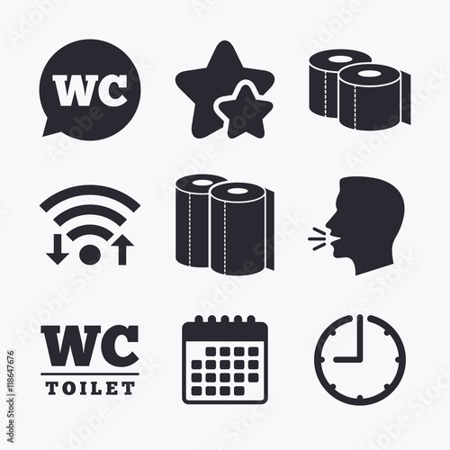 Toilet paper icons. Gents and ladies room.