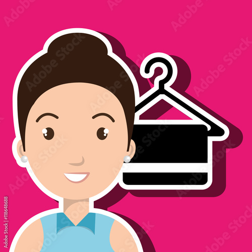 woman client hotel icon vector illustration design