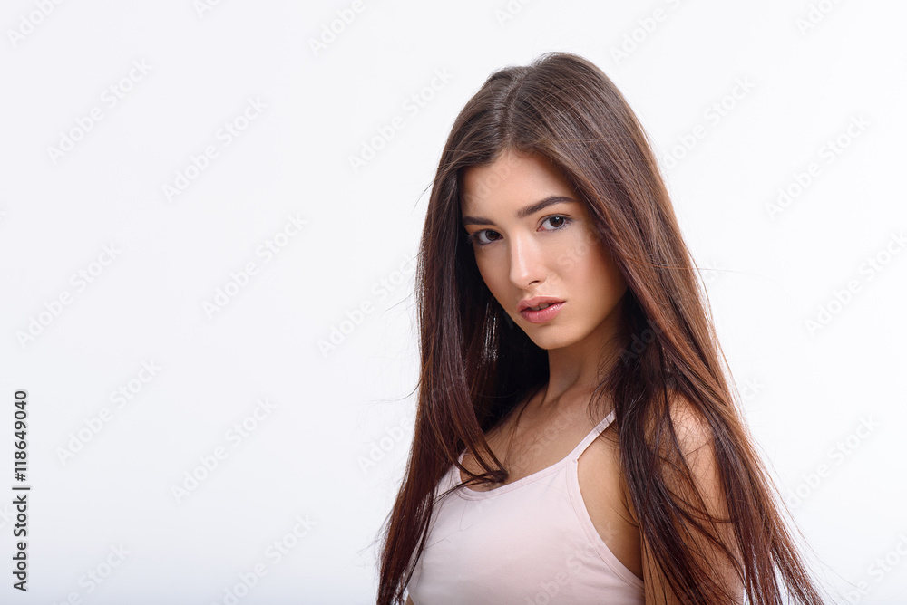 Attractive young woman standing with passion Attractive young woman standing with passion
