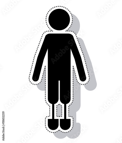 person with foot implant vector illustration design