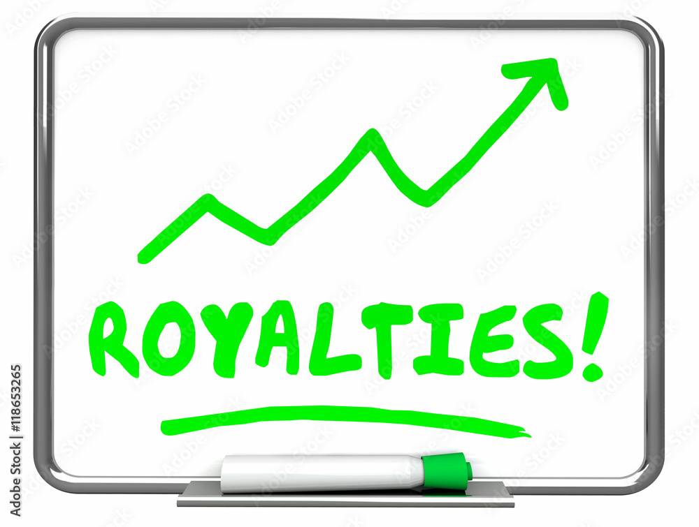 Royalties Income Commissions Rise Increase Erase Board 3d Illust Royalties Income Commissions Rise Increase Erase Board 3d Illust