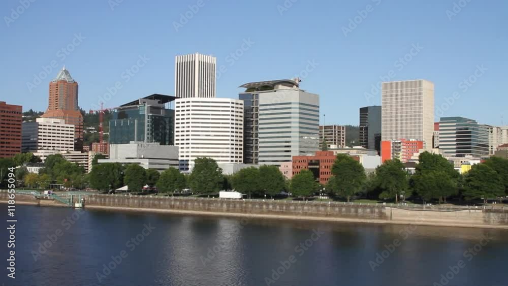Portland Oregon 09 - Skyline and waterfront on west bank of Willamette River Portland Oregon 09 - Skyline and waterfront on west bank of Willamette River
