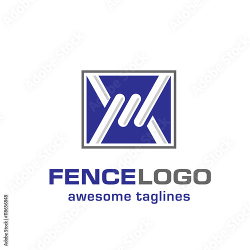 chain link fence, fence creative symbol concept. Home and garden decoration logo