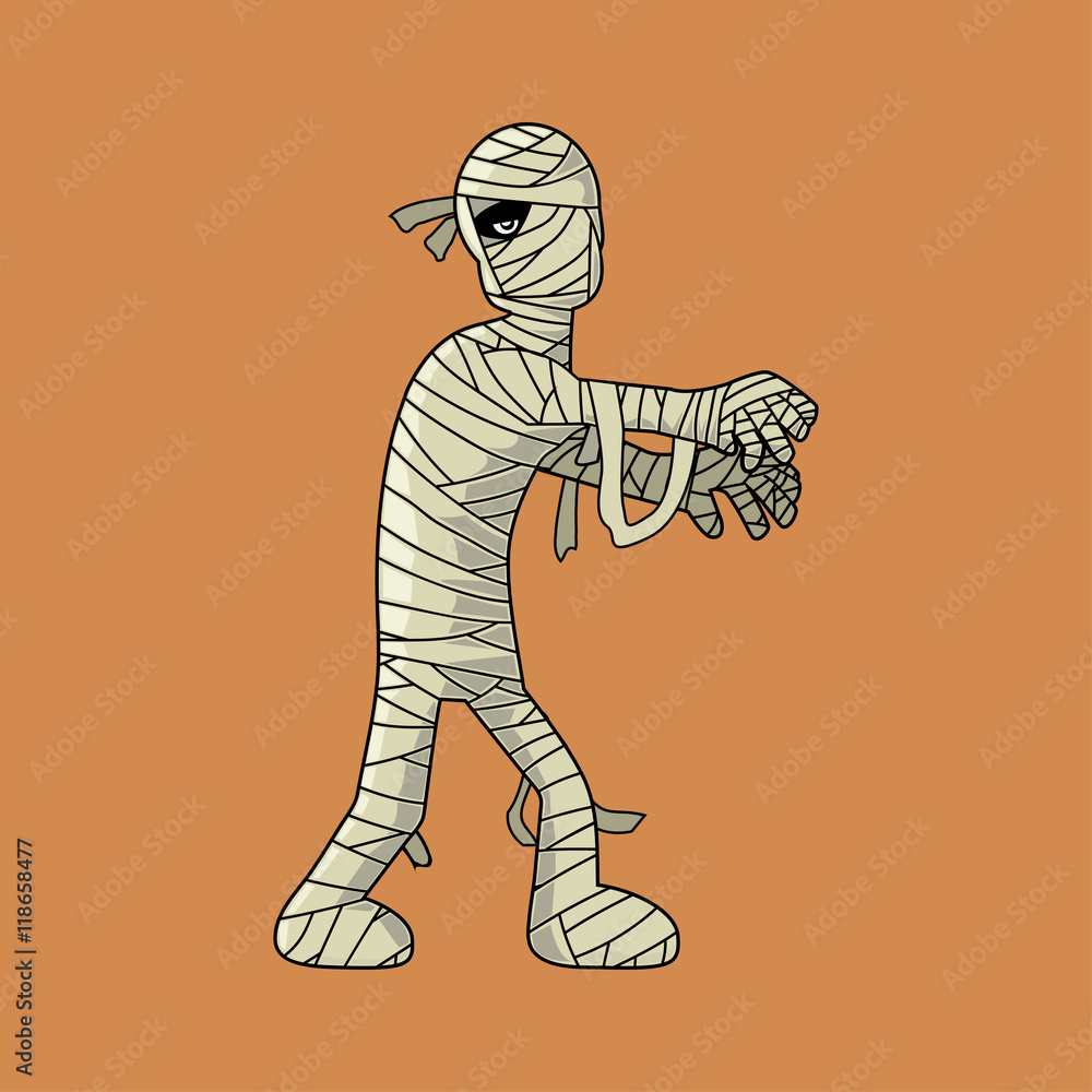 Standing Mummy Halloween Monster Cartoon Standing Mummy Halloween Monster Cartoon