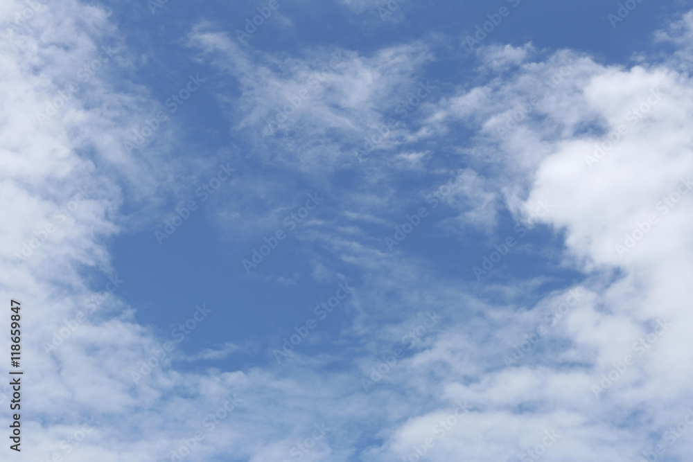 Obraz premium Cloud on blue sky in the daytime of Bright weather.