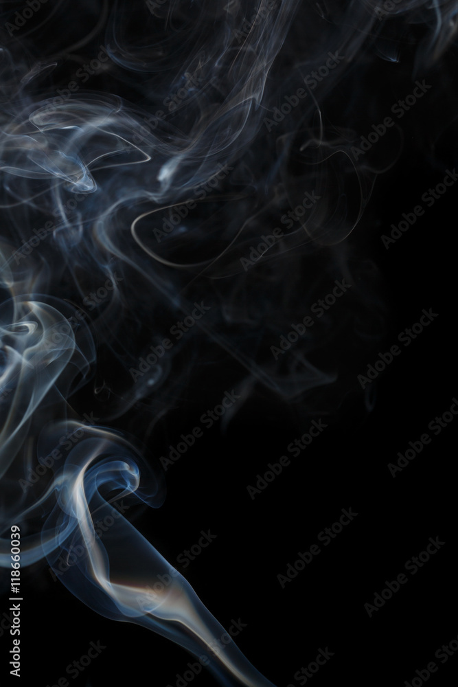 Abstract blue smoke from aromatic sticks. Abstract blue smoke from aromatic sticks.