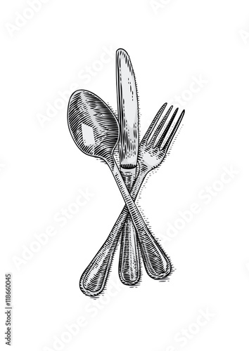 Isolated cutlery on the white