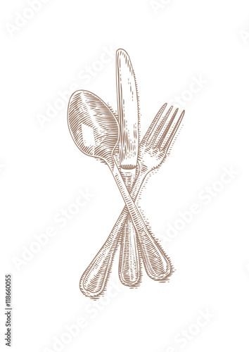 Isolated cutlery on the white