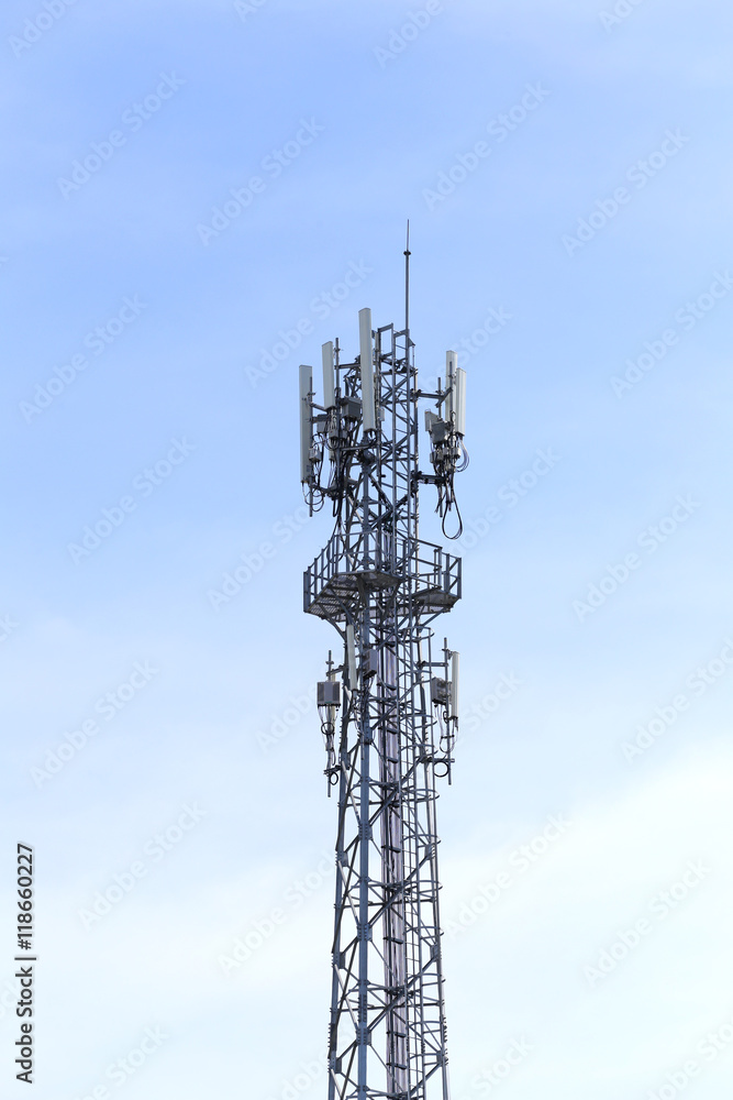 Antenna for Telephone communications in bright sky day time. Antenna for Telephone communications in bright sky day time.
