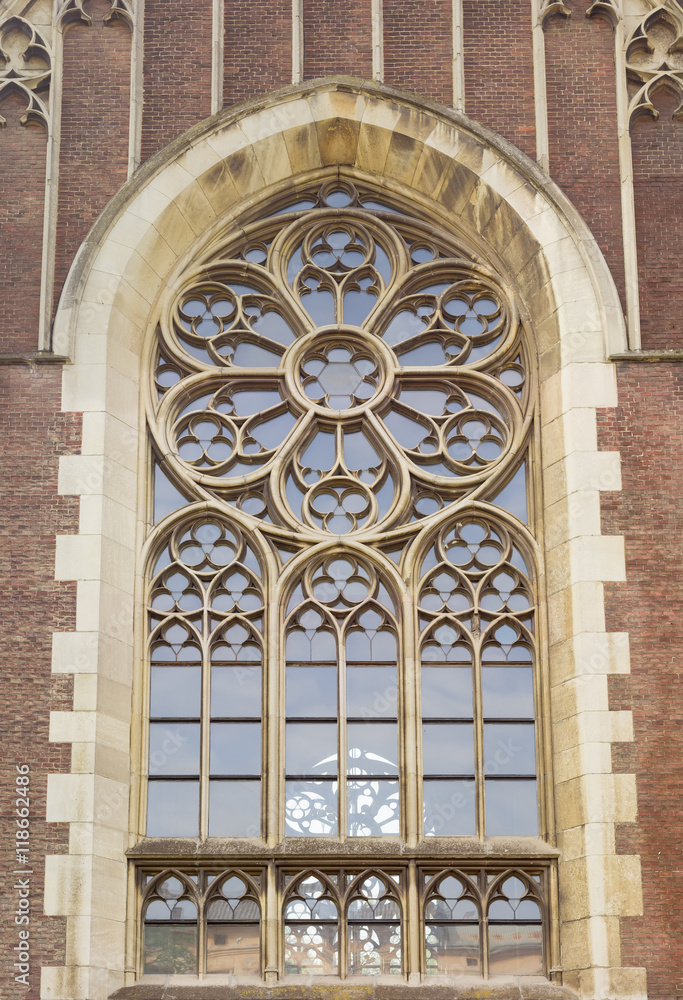 Gothic church window closeup