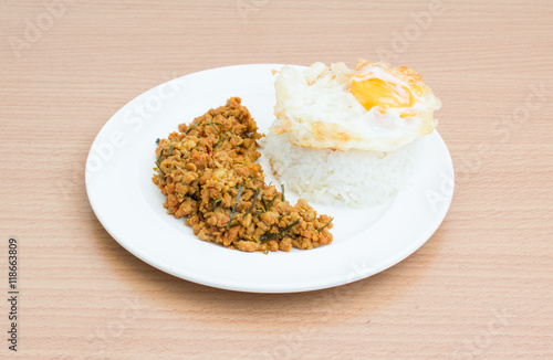 pork fried rice and fried egg