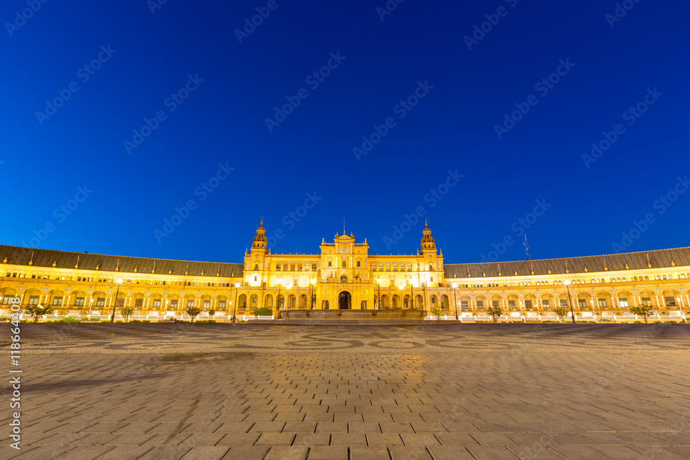 Facade of espana Plaza Seville