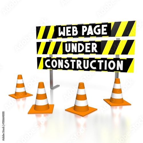 3D web page under construction © PX Media