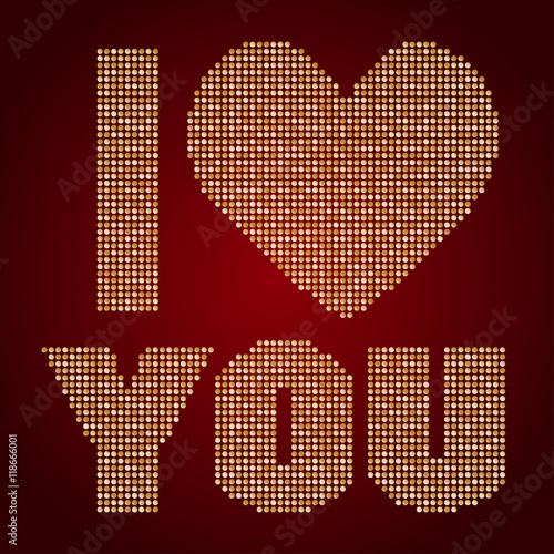 I love you. Sequin. Valentines Day. photo