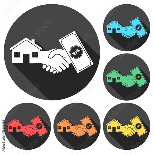 Cash For House icon, Vector illustration of a "money", "pay" or "buy" icon