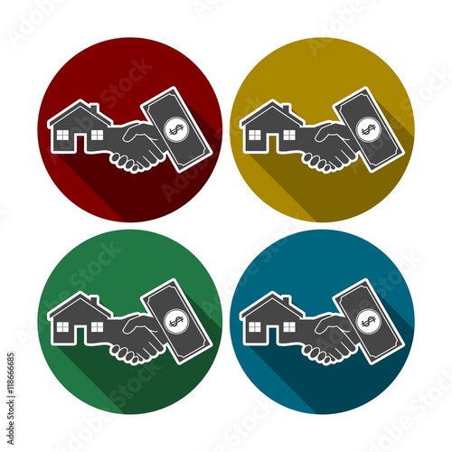 Cash For House icon, Vector illustration of a "money", "pay" or "buy" icon