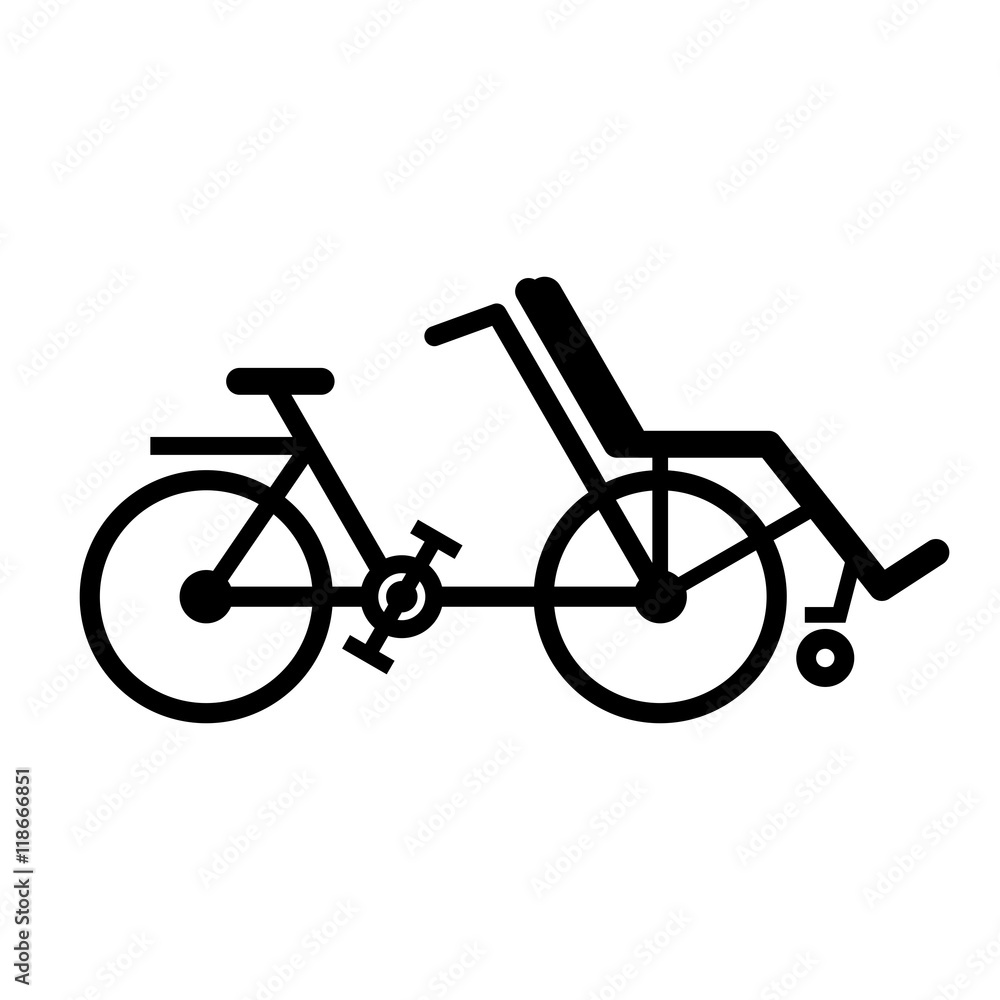 Wheelchair bike in profile Wheelchair bike in profile