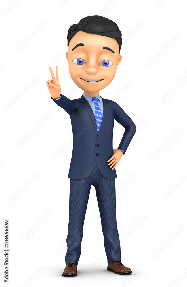 3d businessman showing the world peace 3d businessman showing the world peace
