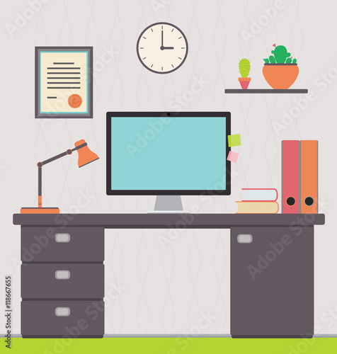 Workspace, interior, freelacer's home office