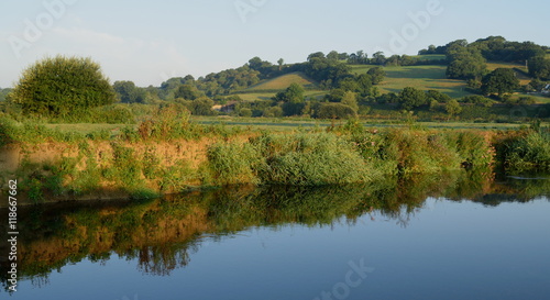 Bank of the River Axe in East Devon  England