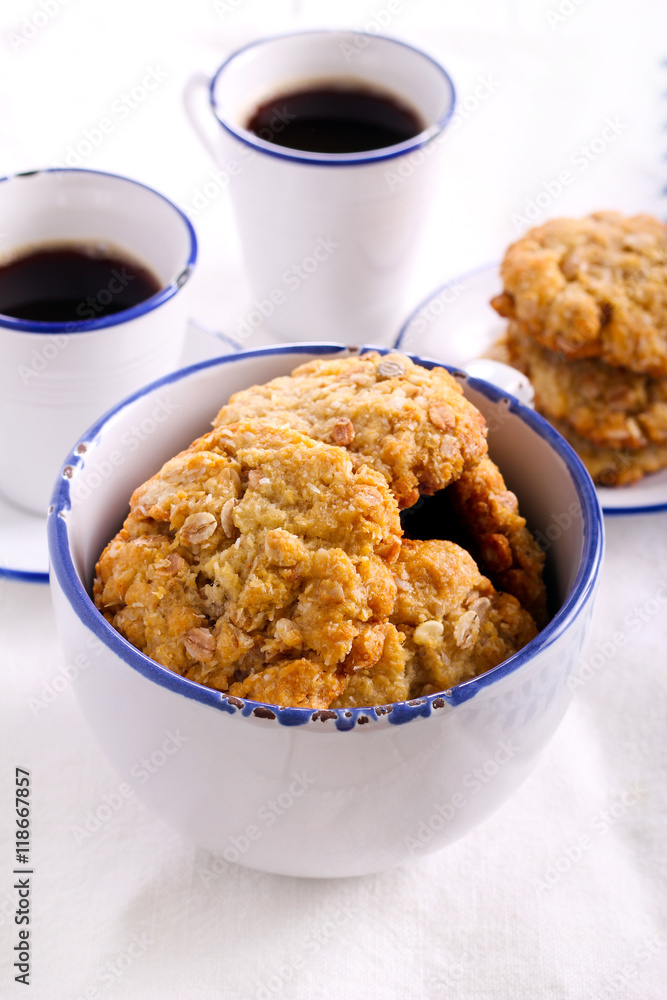 Oatmeal biscuits in a bowl Oatmeal biscuits in a bowl