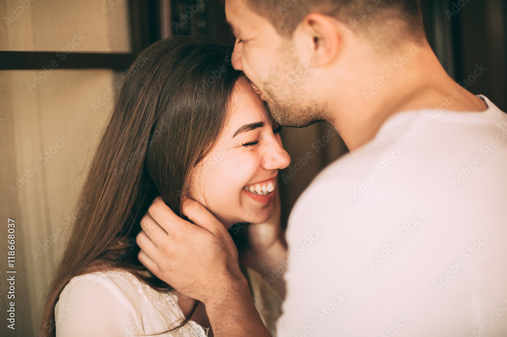 Young couple in the room Young couple in the room