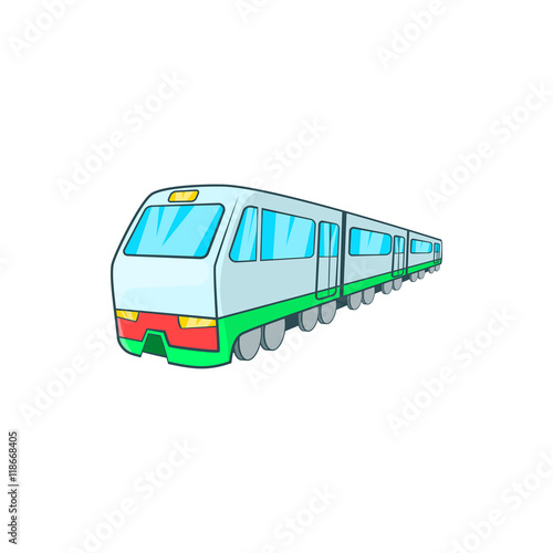 Train icon in cartoon style on a white background