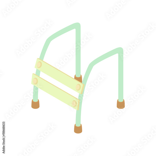 Walking frame icon in cartoon style on a white background