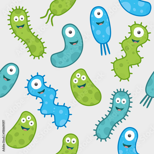 Set of colorful germs in a repeat pattern  