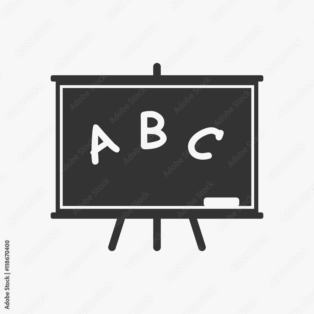 Blackboard icon isolated on white background. Education objects, university, college learning symbol. Back to school icon Blackboard icon isolated on white background. Education objects, university, college learning symbol. Back to school icon