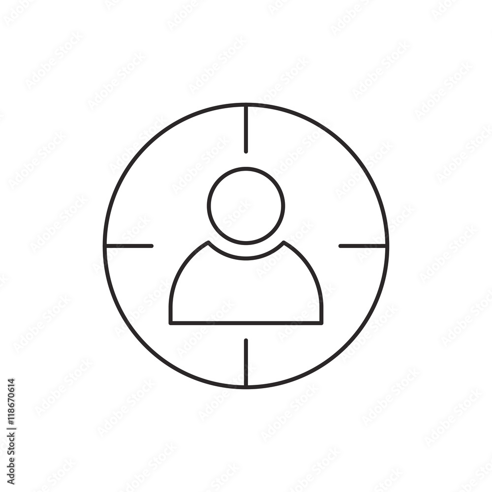Outline human resource icon isolated on white background Outline human resource icon isolated on white background