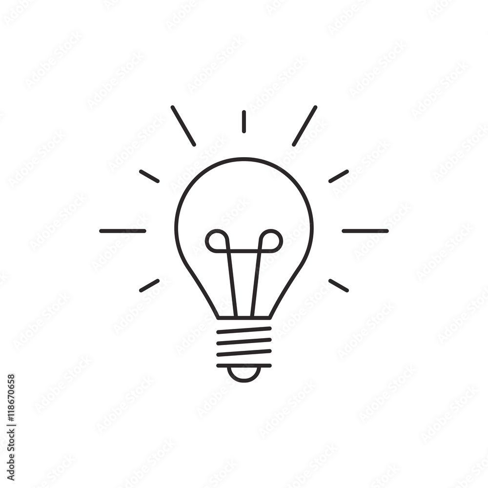 Outline idea icon isolated on white background Outline idea icon isolated on white background