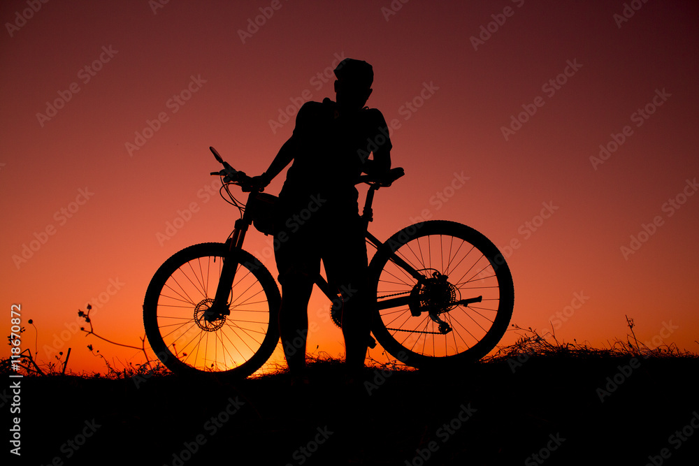 sunset and silhouette backlight bikers sunset and silhouette backlight bikers