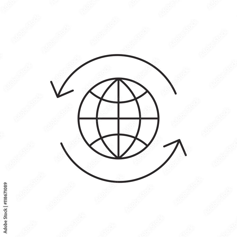 Outline globe icon isolated on white background Outline globe icon isolated on white background