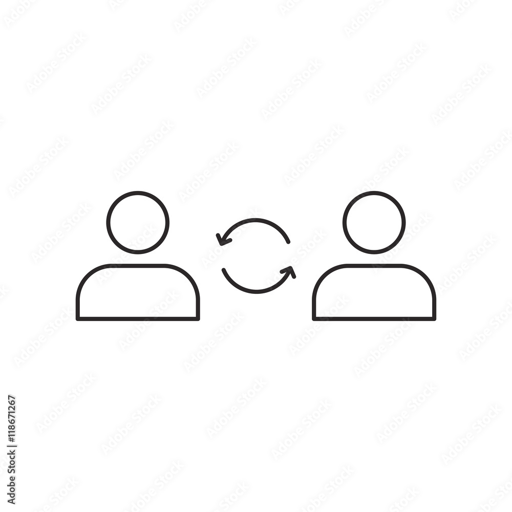 Outline teamwork icon isolated on white background Outline teamwork icon isolated on white background