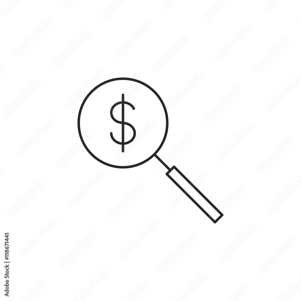 Outline money icon isolated on white background Outline money icon isolated on white background